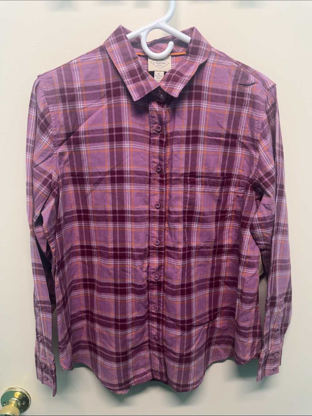 Women Purple Plaid Button Up